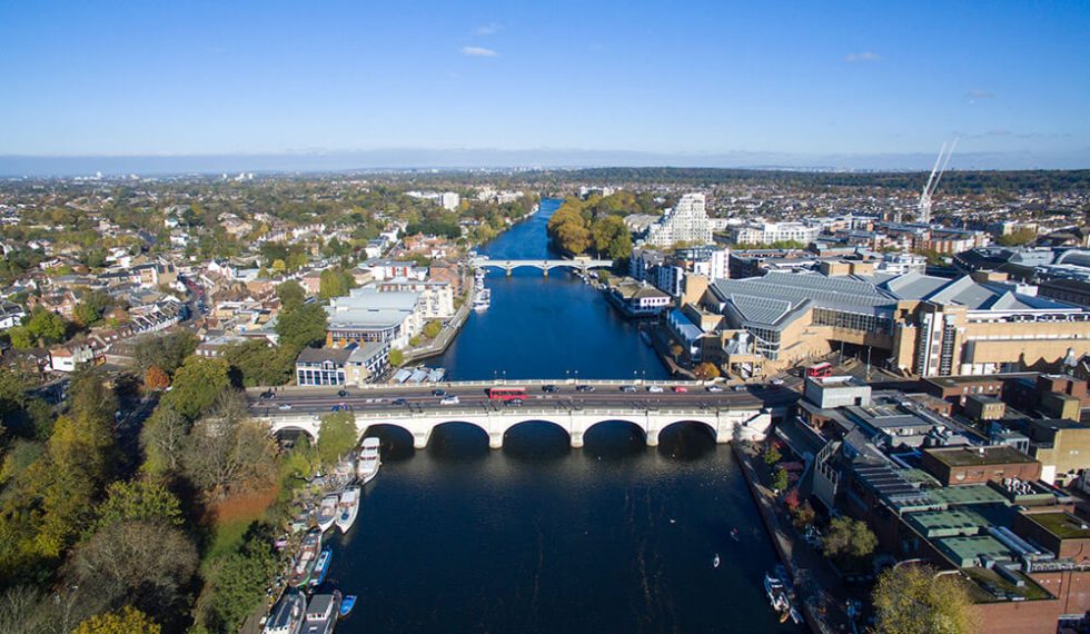 River-Thames-Drone-Hampton-Wick