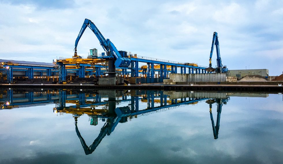 Twilight at Parker Steel Shoreham Harbour