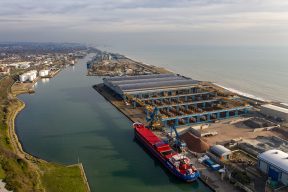 Shoreham Port aerial photo. Barrett Steel