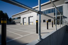 Modern warehouse loading bays and yard