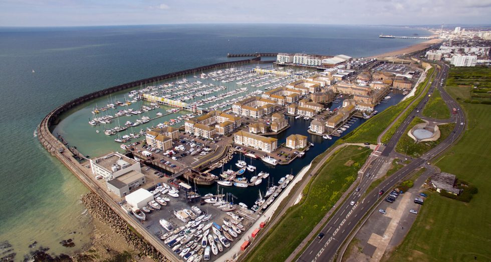 Aerial photo Brighton Marina Drone shot Rottingdean Sussex coast
