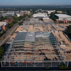 Aerial photo Construction site Manor Royal Industrial space