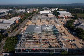 Aerial photo Construction site Manor Royal Industrial space