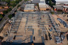 Aerial photo Construction site Manor Royal Industrial space