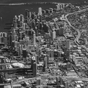 High level aerial photo of Miami