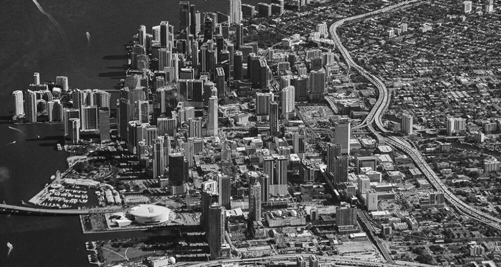 High level aerial photo of Miami